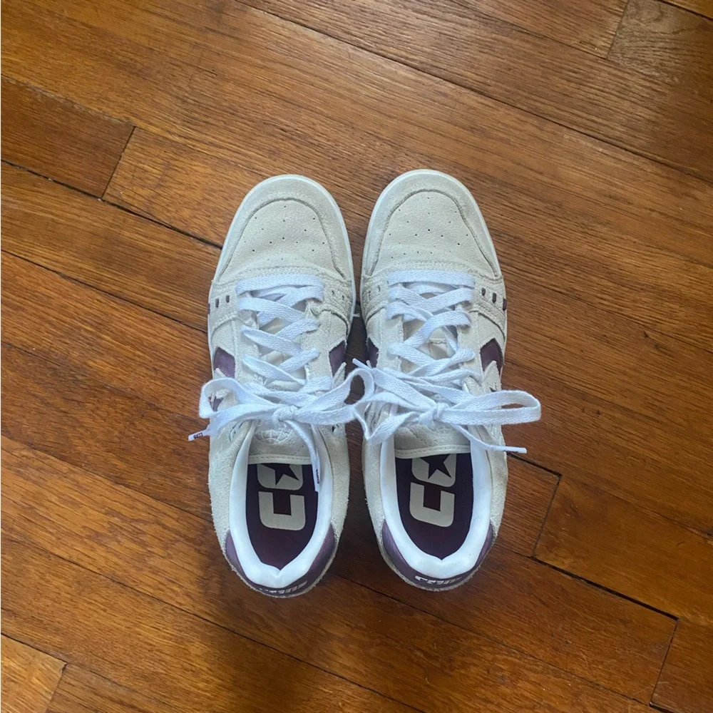 Converse Cons AS-1 Pro Skate Cream and Burgundy Unisex Sneakers - Picture 2 of 7